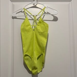 FP Movement by Free People Lime Strappy Bodysuit nwot